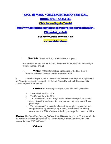 xacc 280 ratio vertical and horizontal Xacc 280 financial accounting concepts and principles /complete class july 25, 2014 myhomeworkkspot leave a comment click link below to purchase complete class:. xacc 280 ratio vertical and horizontal Xacc 280 financial accounting concepts and principles /complete class july 25, 2014 myhomeworkkspot leave a comment click link below to purchase complete class:.