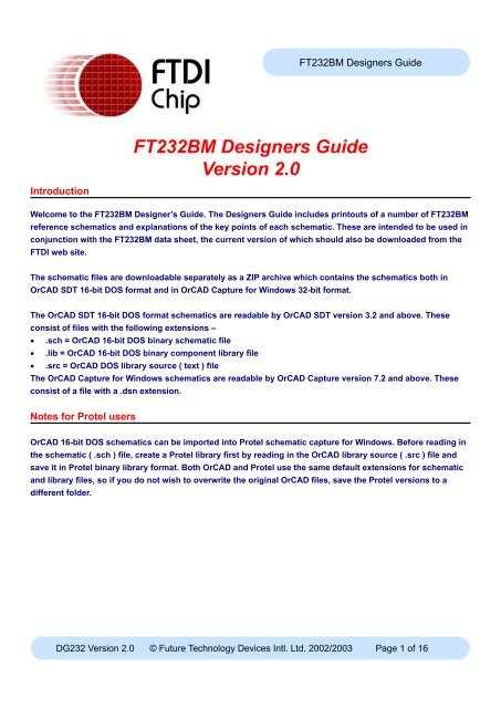 FT232BM Designers Guide - FTDI