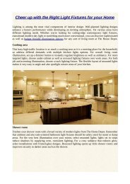 Cheer up with the Right Light Fixtures for your Home.pdf