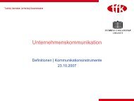 Definitionen, Kommunikationsinstrumente - tfk