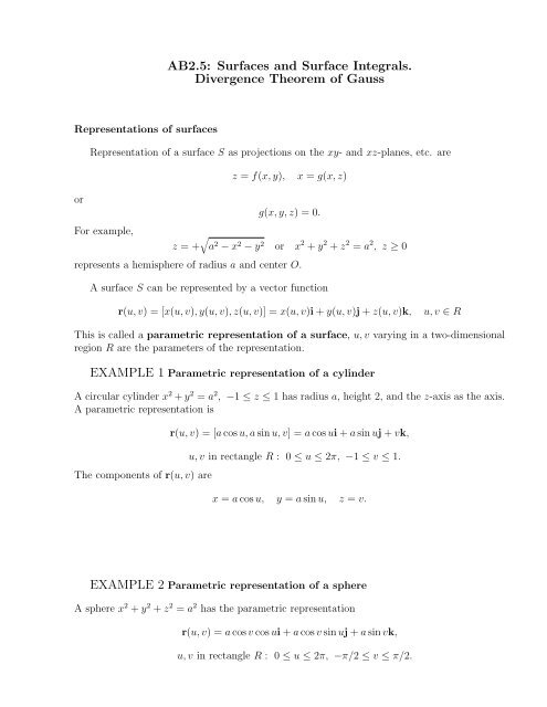 Divergence Theorem of Gauss EXAMPLE 1 EXAMPLE 2