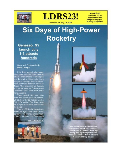 Six Days of High-Power Rocketry Geneseo, NY launch July 1-6 ...