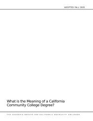 What is the Meaning of a California Community College Degree?