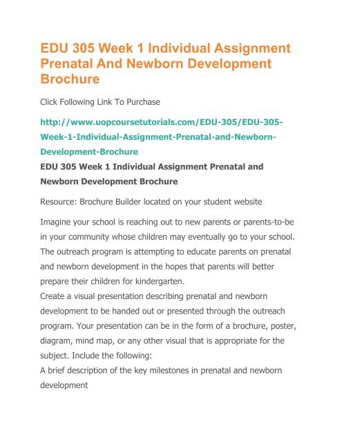 Prenatal Development Postcards Assignment.pdf EDU 305 Week 1 Individual Assignment Prenatal And Newborn Development ...