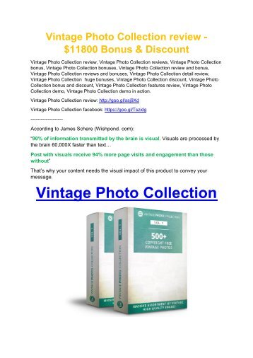 Vintage Photo Collection review & bonus - I was Shocked! 