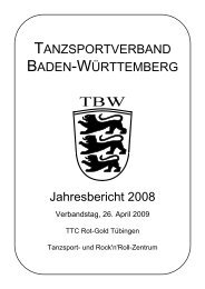 Berichtsheft 2008 - Tanzsportverband Baden-Württemberg