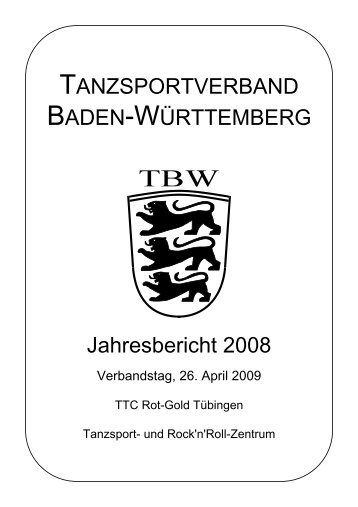 Berichtsheft 2008 - Tanzsportverband Baden-Württemberg