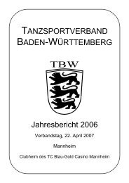 Bericht des Landestrainers Standard - Tanzsportverband Baden ...