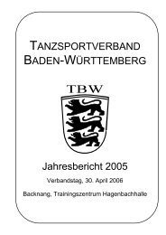 Bericht des Schriftführers - Tanzsportverband Baden-Württemberg