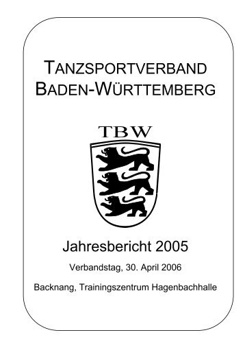 Bericht des Schriftführers - Tanzsportverband Baden-Württemberg