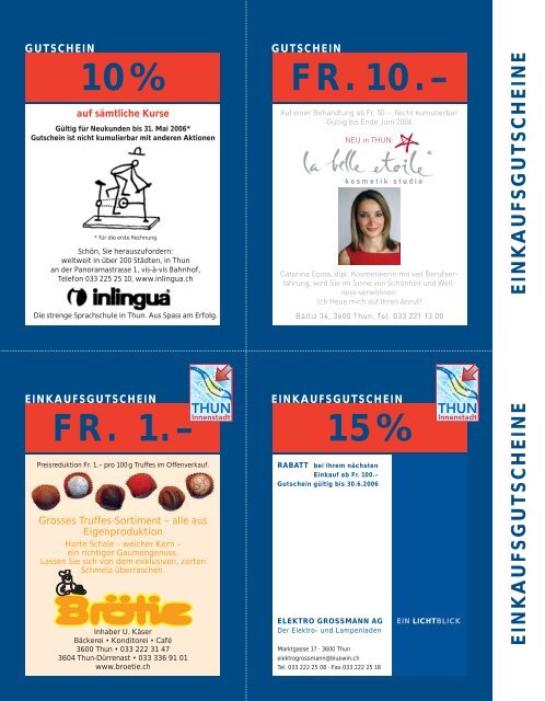 10% 15% FR. 1.– FR.10.– - Thun