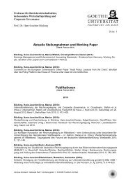 Aktuelle Stellungnahmen und Working Paper Publikationen