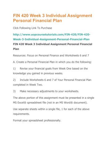 FIN 420 Week 3 Individual Assignment Personal Financial Plan.pdf