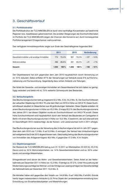 Geschäftsbericht 2011 - TLG Immobilien GmbH