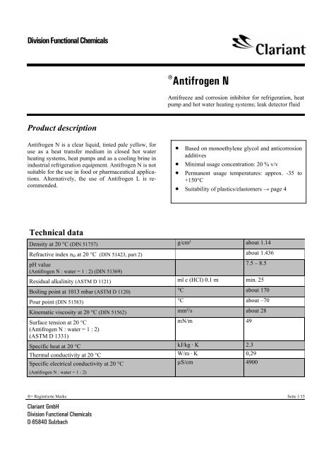 Vorlage für Produktmerkblätter Clariant GmbH ... - Leica Biosystems