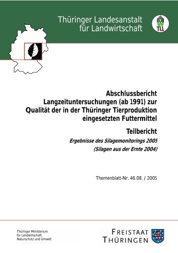 (ab 1991) zur Qualität der in der Thüringer Tierproduktion - TLL