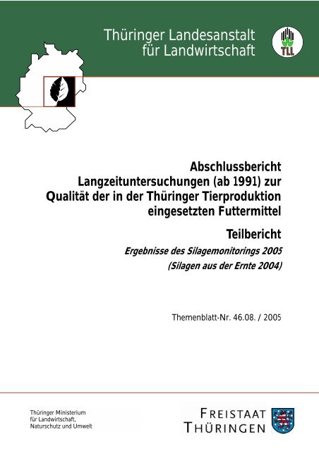 (ab 1991) zur Qualität der in der Thüringer Tierproduktion - TLL