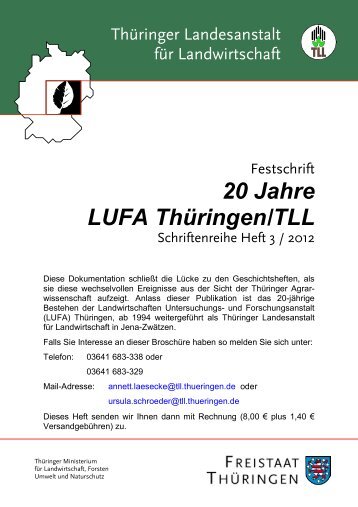 20 Jahre LUFA Thüringen/TLL Jena-Zwätzen