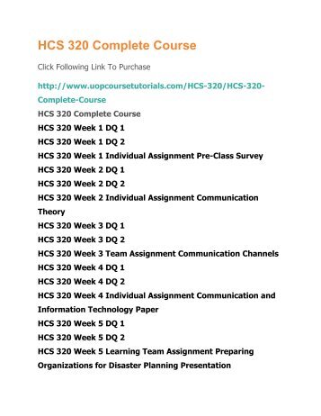 HCS 320 Complete Course.pdf