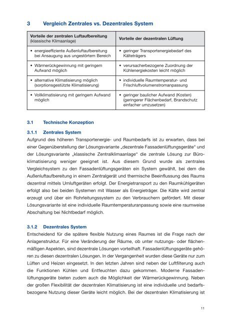 Wirtschaftlichkeit der dezentralen Klimatisierung im Vergleich zu ...