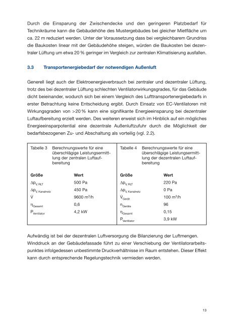 Wirtschaftlichkeit der dezentralen Klimatisierung im Vergleich zu ...