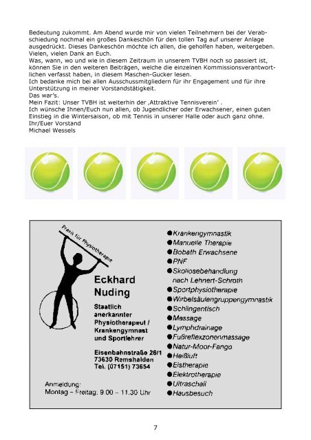 Aktuelle Ausgabe 3-2010 - Tennisverein Buocher Höhe