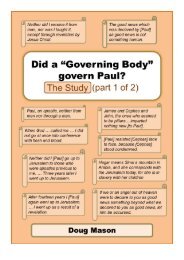 Did a 'Governing Body' govern Paul (Part 1 - The Study) - jwstudies