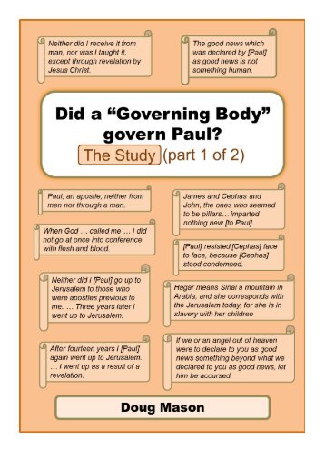 Did a 'Governing Body' govern Paul (Part 1 - The Study) - jwstudies