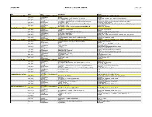 NACC THEATRE WIZARD OF OZ REHEARSAL SCHEDULE Page 1 ...