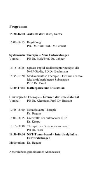 7. Norddeutsches NET-Symposium - UKSH Universitätsklinikum ...