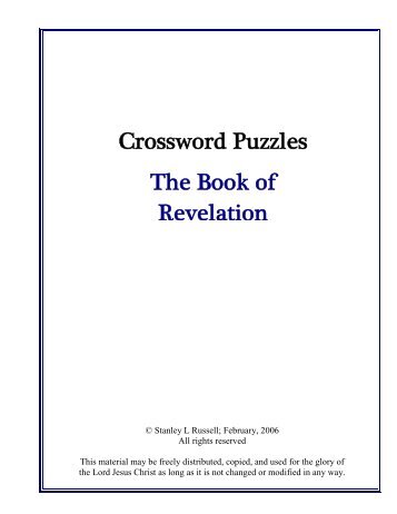 Crossword Puzzles The Book of Revelation