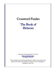 Crossword Puzzles The Book of Hebrews