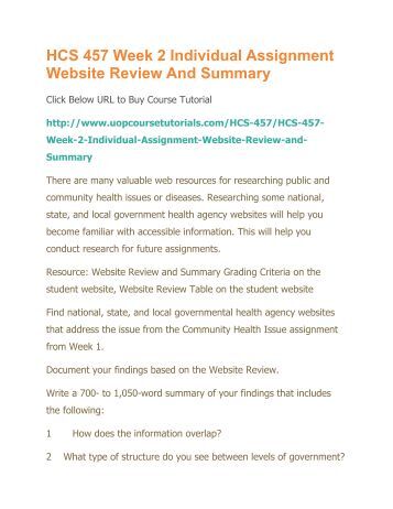 week 2 summary assignmen week 2 summary assignmen