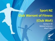 Sport NZ Club Warrant of Fitness (Club WoF)