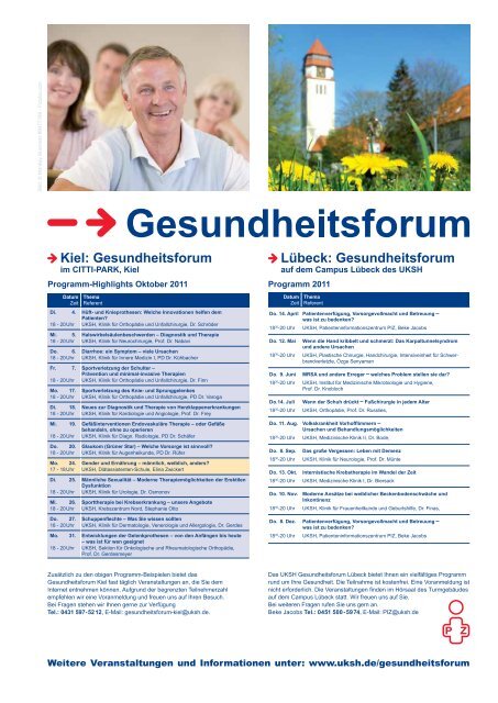 Ernährung und Gesundheit - UKSH Universitätsklinikum Schleswig ...