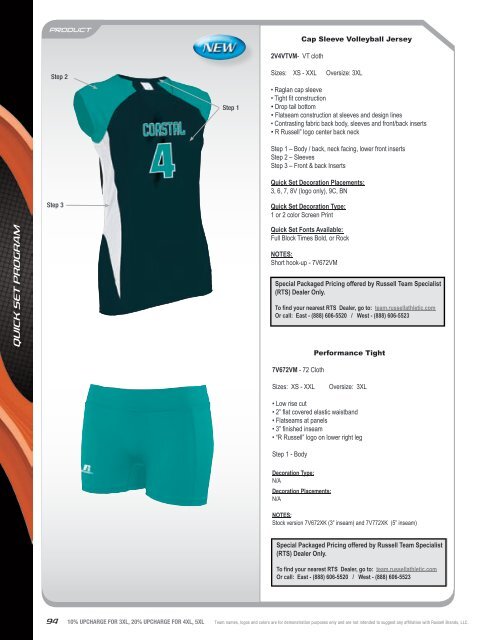 Russell Athletic Fall 2012 Football/Volleyball Team Sports Catalog