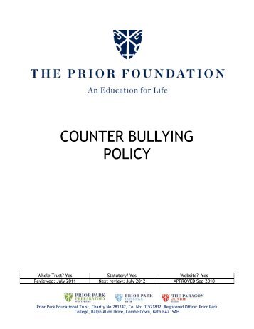 COUNTER BULLYING POLICY
