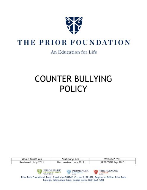 COUNTER BULLYING POLICY
