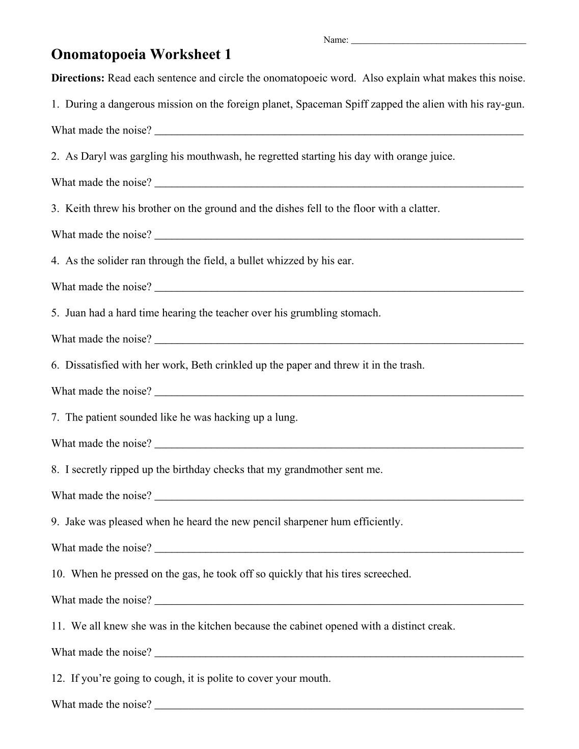 worksheet Onomatopoeia Worksheet worksheet onomatopoeia montrealsocialmedia englishlinx com worksheets grades 6 8 worksheets