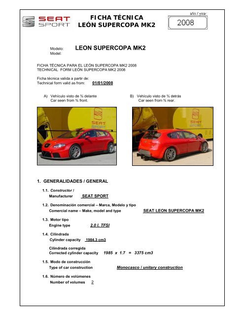 Seat Leon Supercup Mk1 Body Kits www. Español