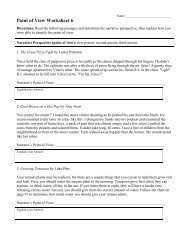 Point of View Worksheet 6