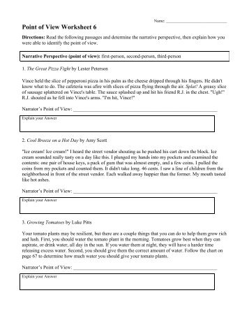 Point of View Worksheet 6