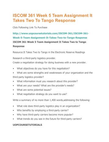 ISCOM 361 Week 5 Team Assignment It Takes Two To Tango Response.pdf