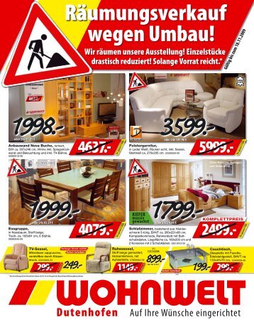 Sie sparen € 599. - Wohnwelt Dutenhofen