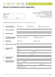 Application for a Special Circumstances Licence - Consumer and ...