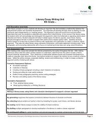 Literary Essay Writing Unit 8th Grade –