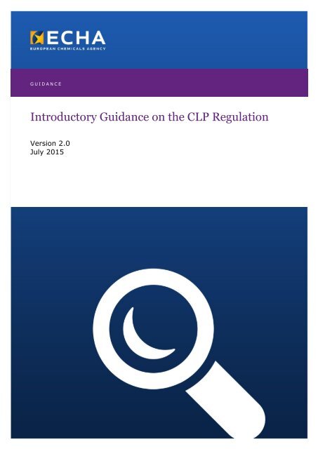 Introductory Guidance on the CLP Regulation