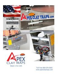 Made in the USA Toll Free 800-676-0365 www.apexclaytraps.com