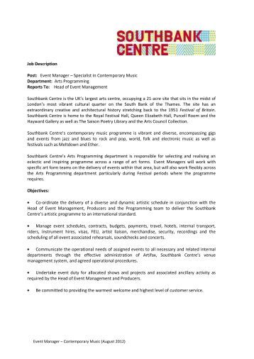 music manager job description