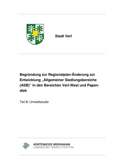 Allgemeiner Siedlungsbereiche (ASB) - Stadt Verl